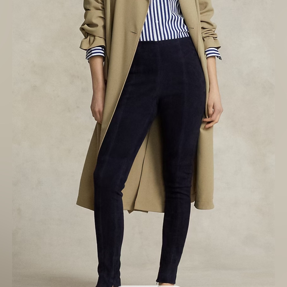 COPY - Polo Ralph Lauren Lambskin Suede Legging - Collection Navy - Women’s Sma…